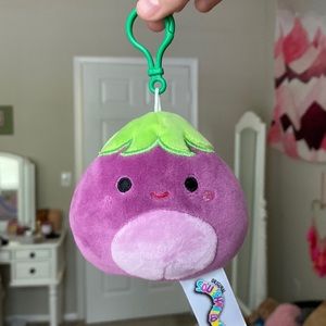 Squishmallow Eggplant Glena Clip